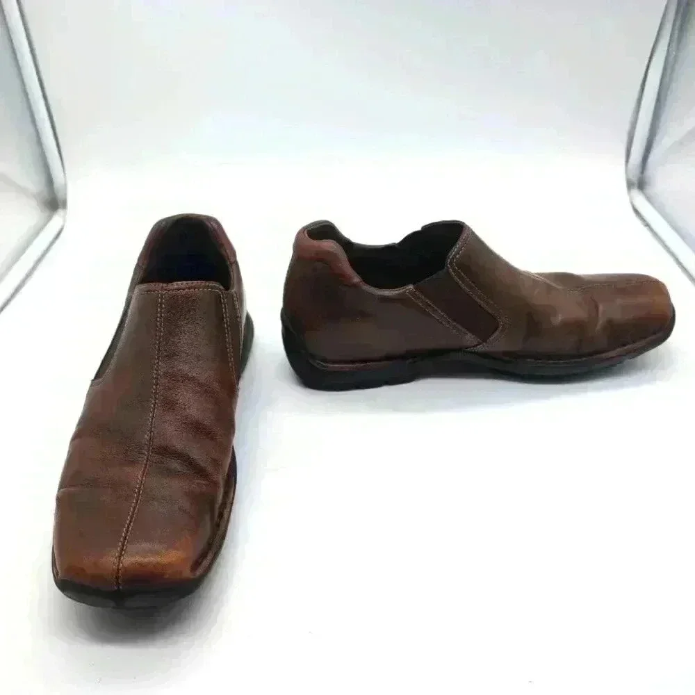 Cole Haan Zeno slip on Loafers distressed Brown Leather sz 9